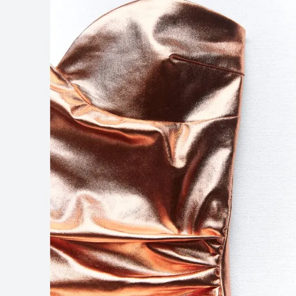 Zara Nwt Mettalic Gold Jumpsuit Medium Bloggers Fave - Image 6