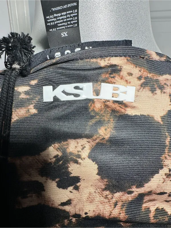Ksubi Khaos Bolero Mesh Top Womens XS NWT Assorted Abstract Leopard Print Crop - Image 9
