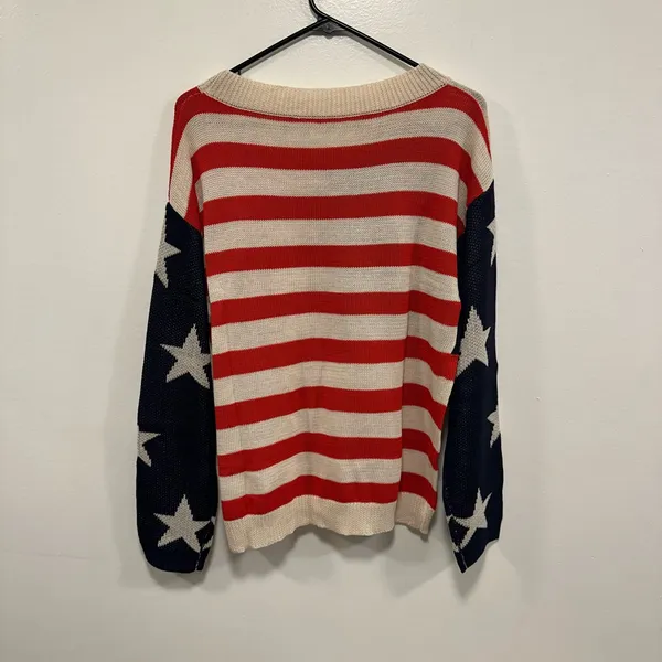Umgee American flag Patriotic Stars and Stripes Sweater! Size XL! - Image 3