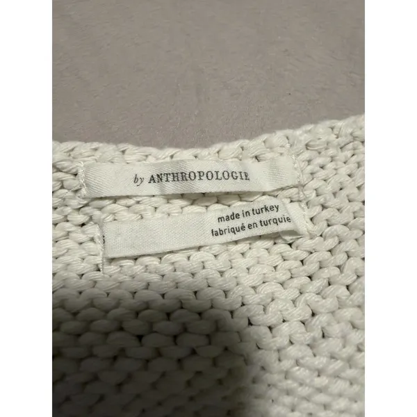 Anthropologie Crochet Tank Top Cream‎ Tassel Knit Festival Beachwear Bohemian - Image 3
