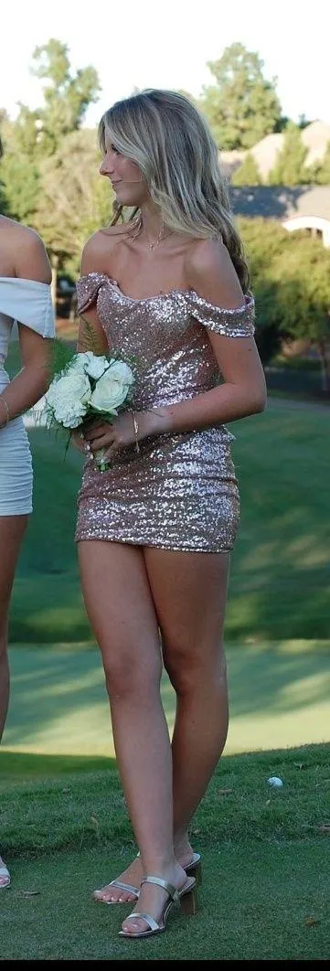 Sherri Hill Gold Hoco Dress - Image 2