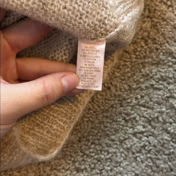 Free People Beige and Brown Cardigan Size Medium - Image 4