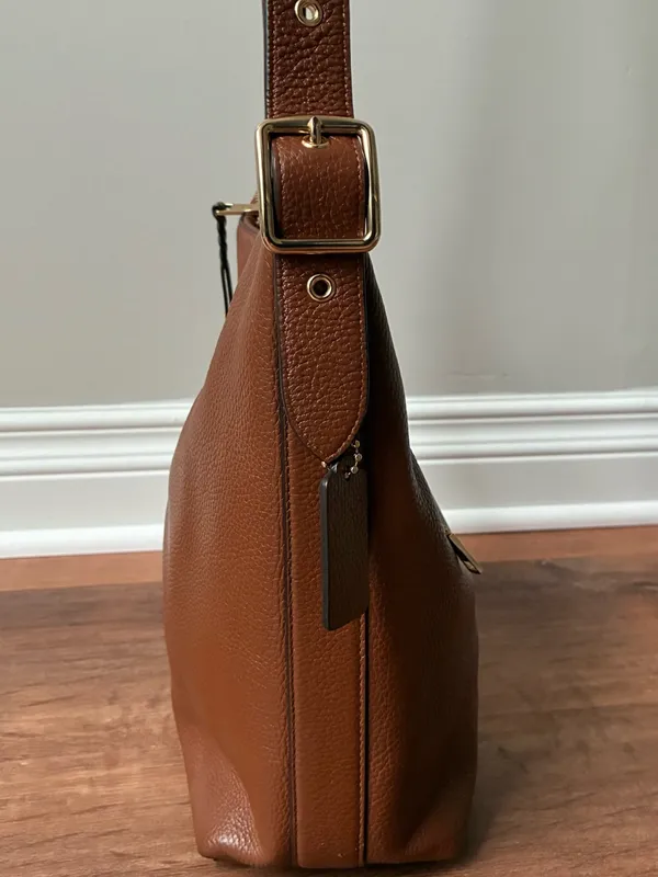 Coach Val Leather Crossbody Duffle Bag, Redwood Brown / Gold, C2818 - Image 4