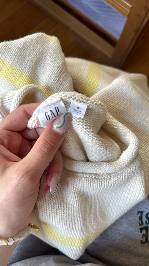 Gap Yellow Striped Sweater - Image 3