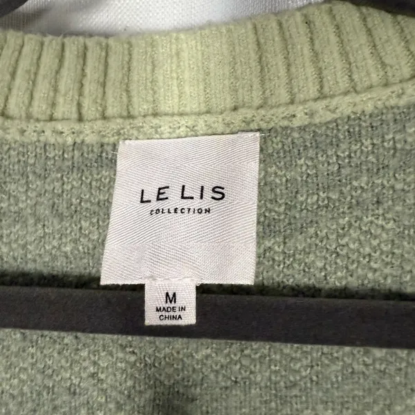Le Lis Sage Green and Light Gray Striped Open Cardigan - Image 4
