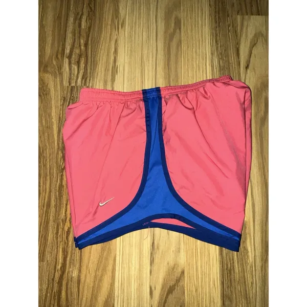 Nike Women's Sz M Medium Dri-fit‎ Hot Pink Blue Fitness Running Shorts - Image 4