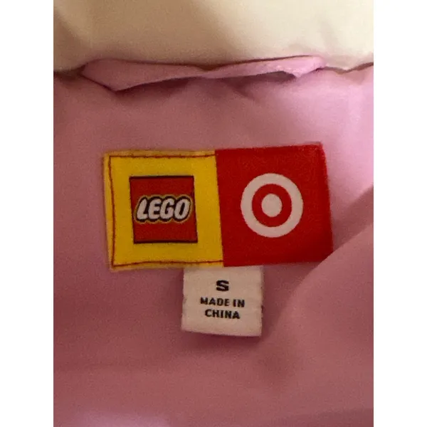 Lego x Target Cream Long Sleeve Colorblock Full Zip Long Quilted Puffer Jacket S - Image 5