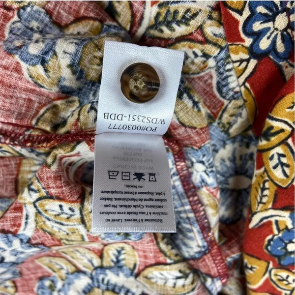 Faherty Women's Carmel Linen Dress in Red Desert Bloom Floral NWT Size XL - Image 8