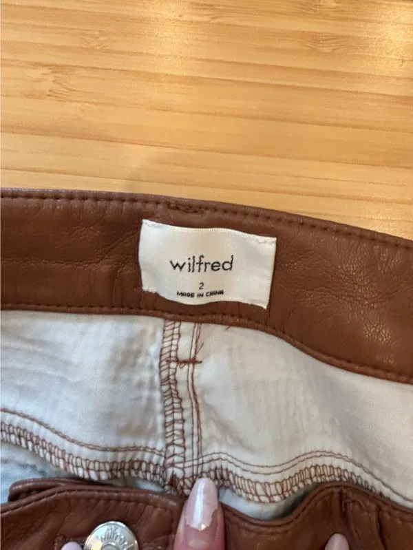 Vegan Leather Aritzia Wilfred Pants - Image 3
