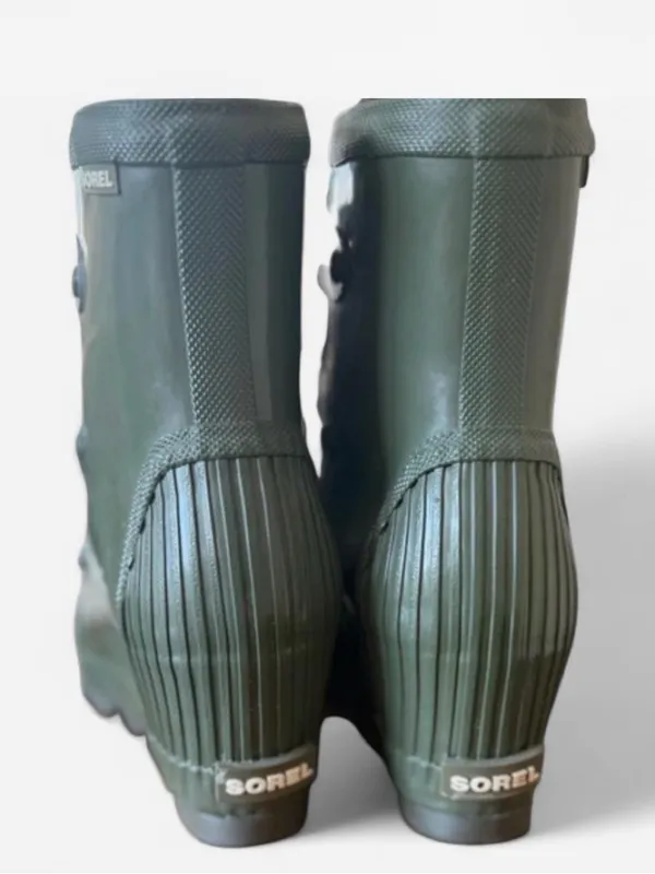SOREL Joan Rain Wedge Boots Olive Green NL2442-383 Waterproof Women’s 9.5 - Image 7