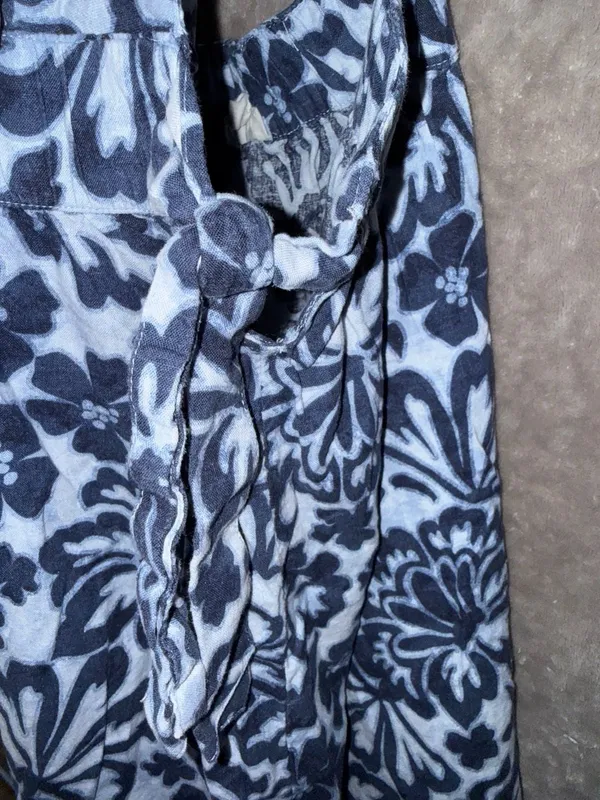 Aerie Floral Linen Blend Tie-Side Romper Size XL - Image 2