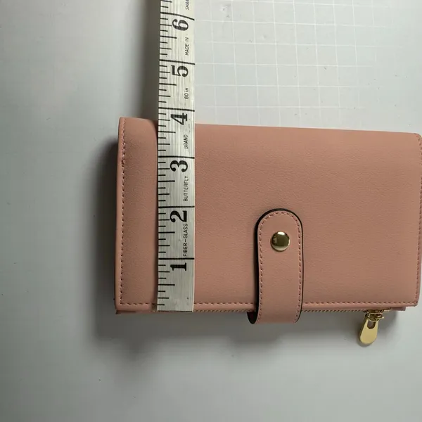 Blush Pink Bi-Fold Wallet with Zip Coin Pocket & Card Organizer NEW - Image 7
