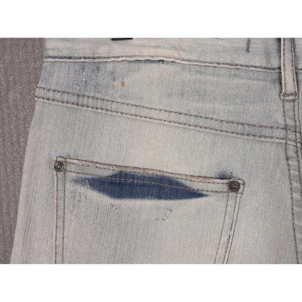 Free People Denim Shorts 25 Blue Distressed Raw Hem Boho Festival Vacation - Image 8