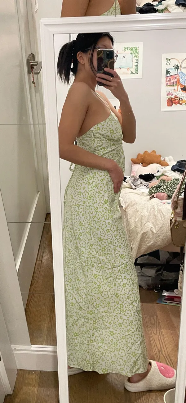 Cotton Candy LA Green floral maxi dress - Image 2