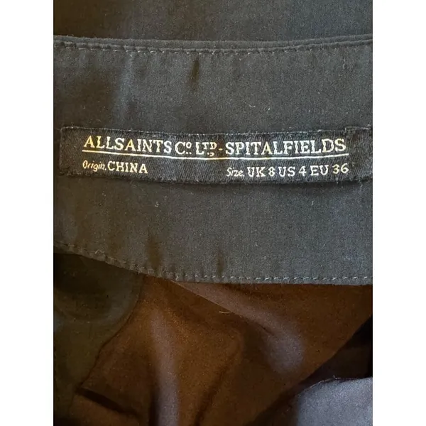 AllSaints Dress Women 4 Brown Black Silky‎ Lacyn Colorblock Panel Mini Shift - Image 8