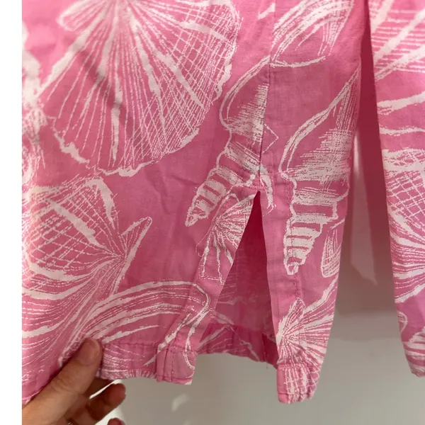 Fresh Produce Pink Seashell Cotton Long Sleeve Top Blouse Made in USA M/L Beach - Image 5