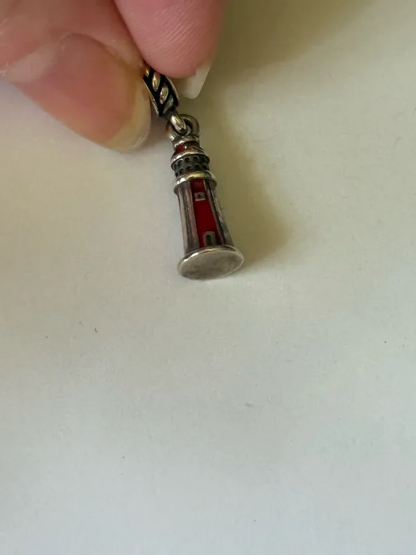 Pandora Red Lighthouse Sterling Silver 925 Enamel Dangle Charm Bracelet Bead - Image 3