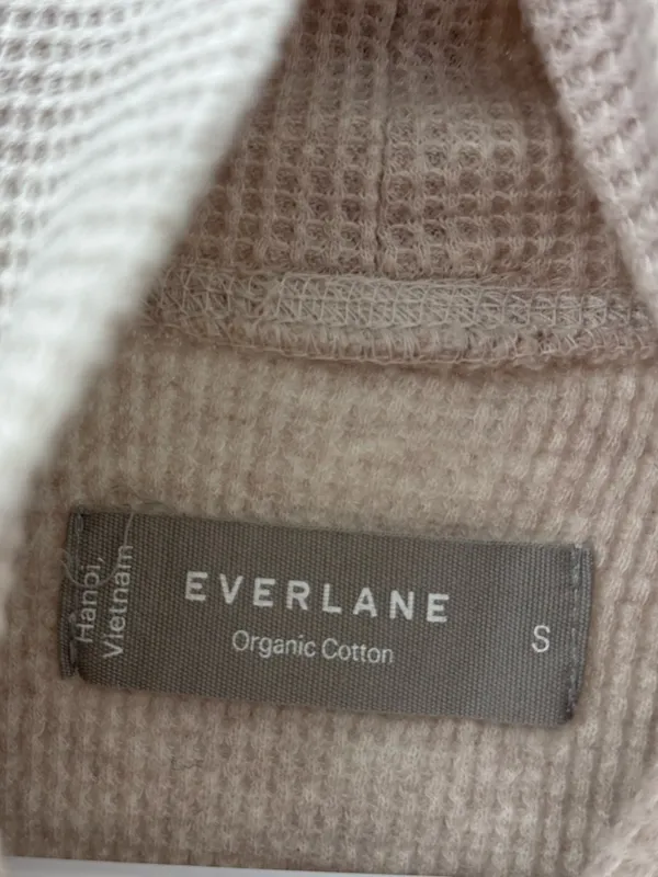 Everlane 100% organic cotton long sleeve turtleneck top waffle knit thermal - Image 5