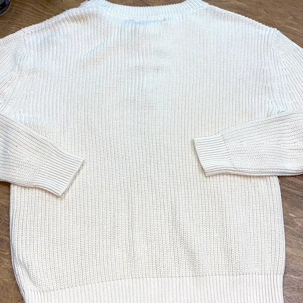 J.O.A ivory cable knit lace up sweater size medium - Image 5
