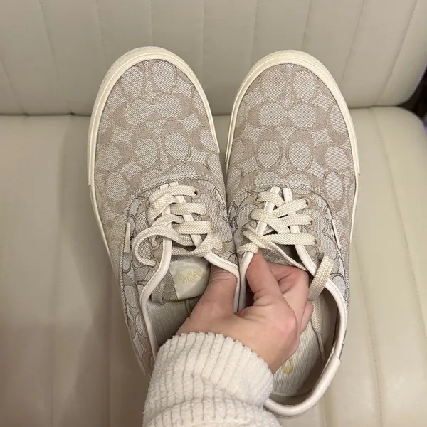 Coach Women's Citysole Skate sneakers Size 9B taupe tan lace up - Image 4