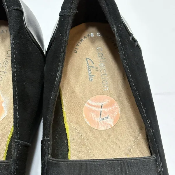 Clarks Sharon Dolly Wedge Loafer Shoes Casual Slip On Black Women's 7M Casual - Image 9