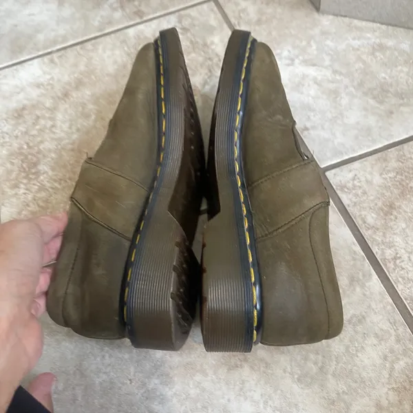 Dr Martens Vintage Made in England Olive Green Mary Jane Shoes Sz usa8/england 6 - Image 11