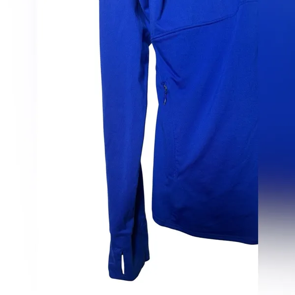 Athleta Women’s Momentum Half Zip Pullover Size‎ Small Blue Running Thumbholes - Image 6