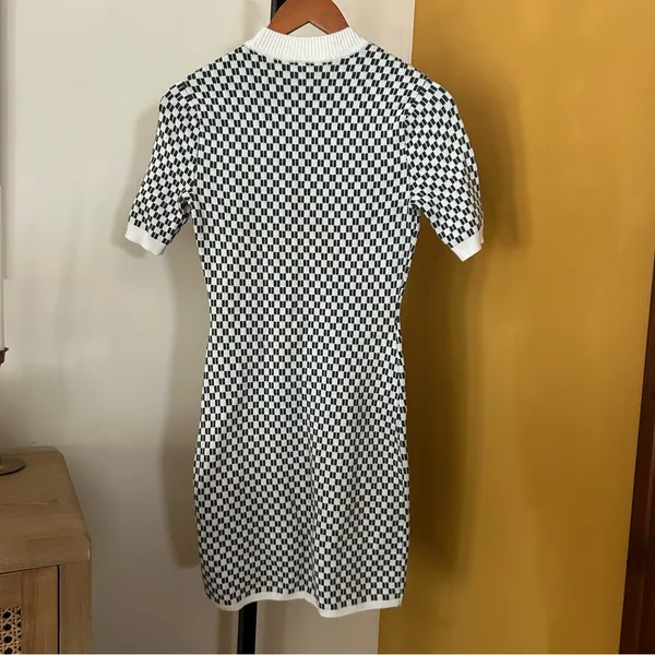Abercrombie & Fitch Checkered Mock Neck Mini Sweater Dress‎ Short Sleeve Size S - Image 7