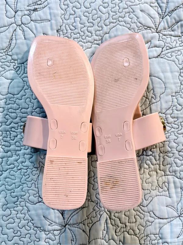 Jeffrey Campbell A Lil Bit Jelly Thong Sandal Blush Pink Size 7💛 - Image 8