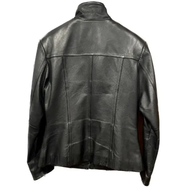 Wilson’s Leather Maxima Genuine Black Lined Leather Zip Up Jacket with Pockets - Image 3
