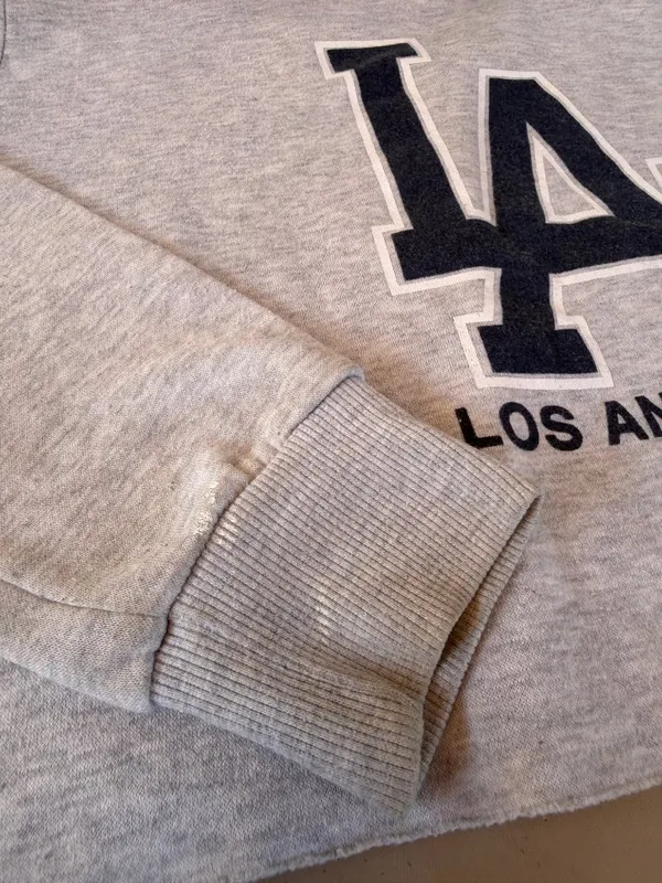 Hill brand Los Angeles Large Light Grey Pullover Cropped Hoodie Gray - Image 3