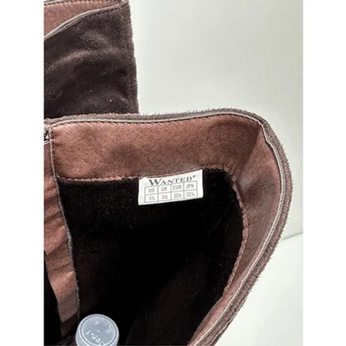 Wanted Brown Faux‎ Suede Slouch Knee High Studded Buckle Boots Size 5.5 - Image 9