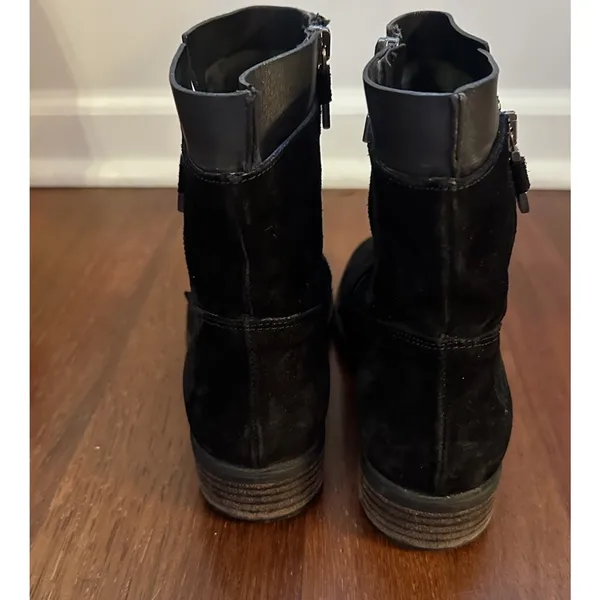 Alberto Fermani Black Suede Ankle Boots Side Zip Women 37EU/6.5US Made In Italy - Image 4
