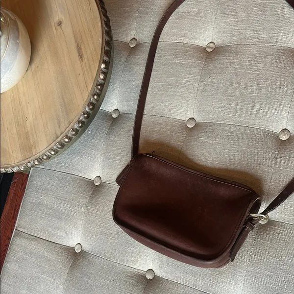 VTG 1993 COACH Brown MITCHELL Zip Leather Bag USA 9938 - Image 7