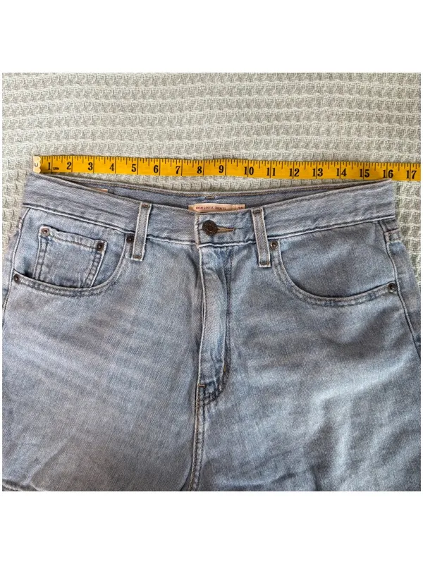 Levis Premium High Loose Shorts Womens 31 Denim Jean Mom Jorts Light Wash - Image 8