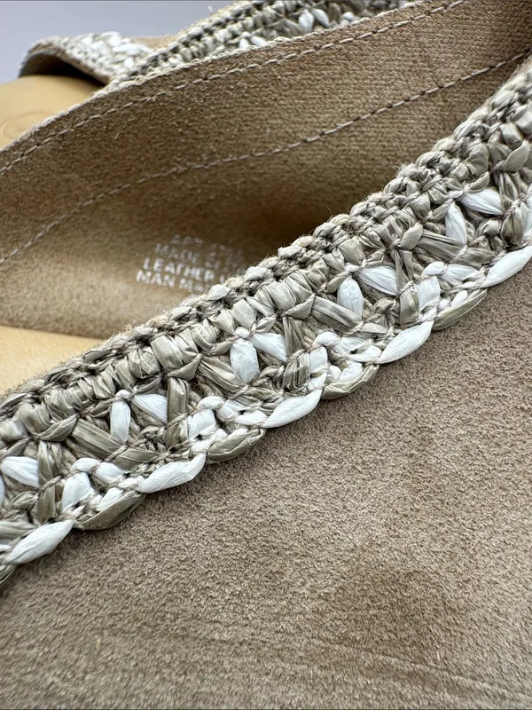 Carlo Pera Italy Taupe Platform Mule Clogs Leather Braided Trim Slip On EU 40 - Image 11