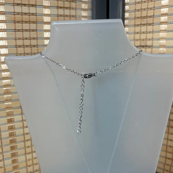 Silver Pendant Necklace with Blue Teal Butterfly Accent - Image 2