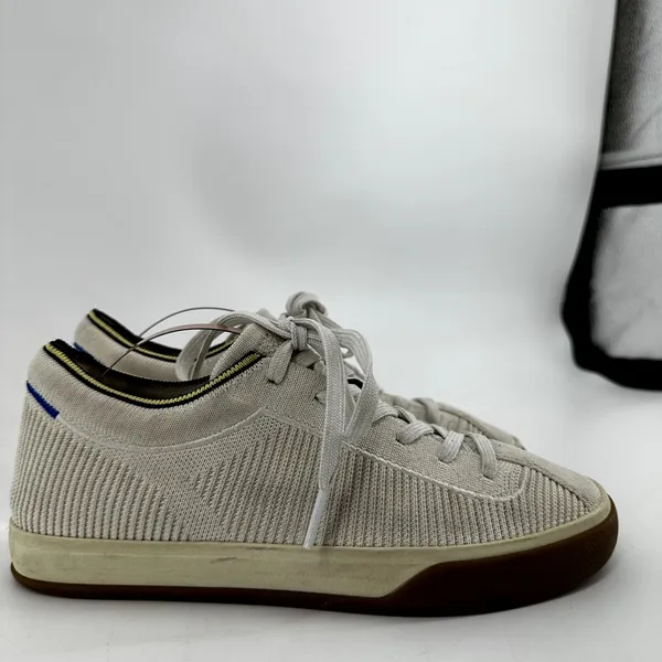 Rothy's The Lace-Up Sneakers Gum Terry Low Top Knit Round Toe Beige Neutral 7 - Image 3