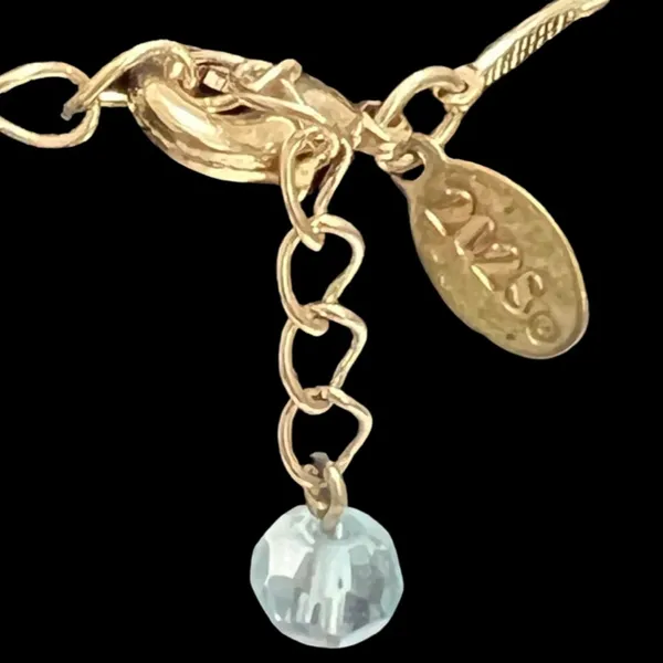 Light Blue Green Teardrop Crystal Necklace Earring Gold Tone Set 2028 Brand - Image 7