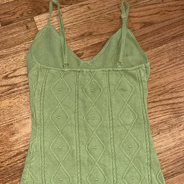 Hera Collection Green Knit Mini Dress with Diamond Pattern ☘️ - Image 6