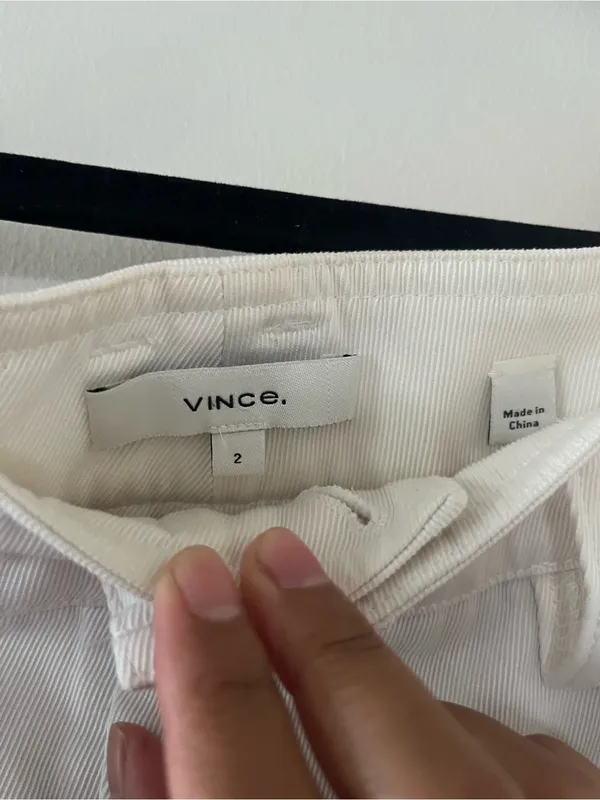 Vince 100% Cotton White Trouser Pants 2 Straight Leg Minimalist Quiet Luxury - Image 5
