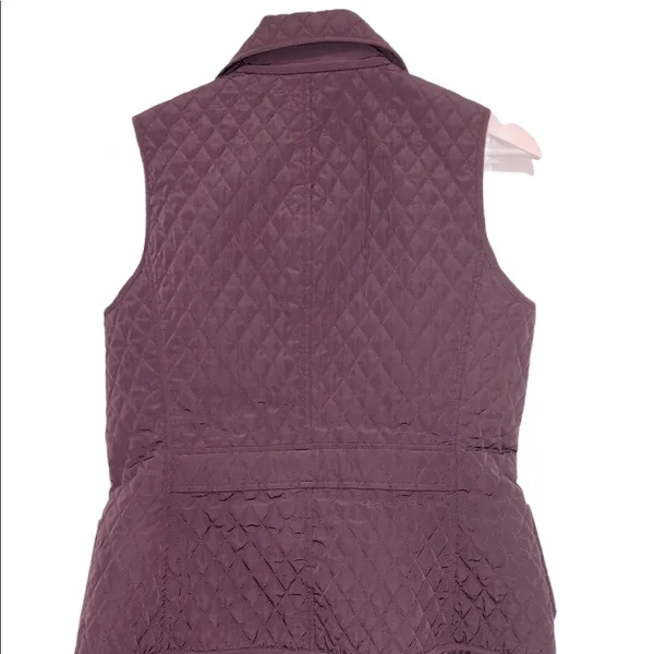 Talbots size small purple quilted zippered vest - Image 3