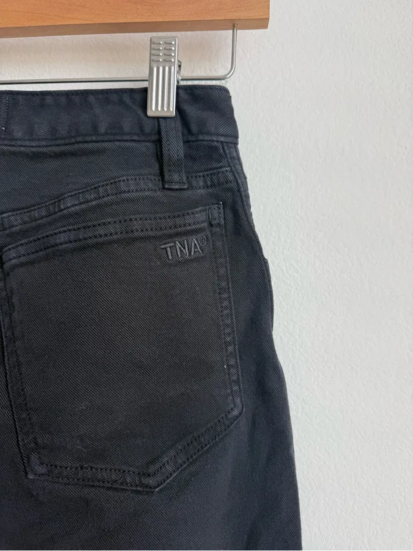 Aritzia TNA 90s Camden Pant Black Cotton Twill Straight Leg Size 2 - Image 10
