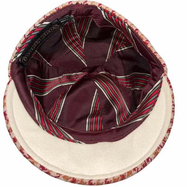 Goorin Bros. Wool Blend Houndstooth Newsboy Military Cadet Style Hat Cap Small - Image 7