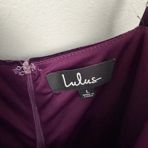 Lulus‎ Velvet Tulip Hem Maxi Dress Purple Romantic Evening Cocktail Size Large - Image 9