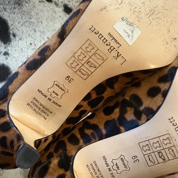 LK‎ Bennett London Marie Leopard Print Calf Hair Kitten Heels Size 39 - Image 9