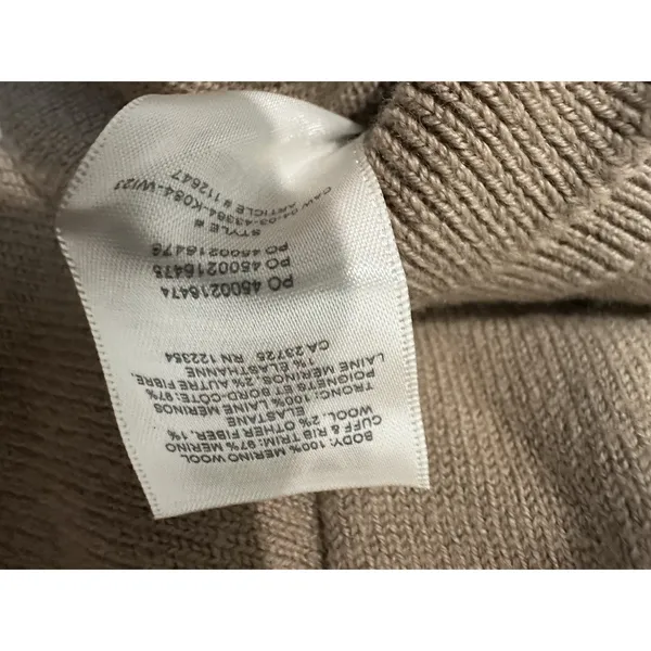 Wilfred Aritzia Clara Merino Wool Waist Sweater Womens Size XXS Brown Pullover - Image 6