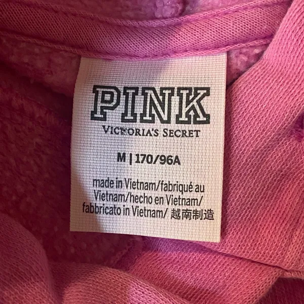 Pink Victoria’s Secret Cropped Hoodie Size Medium - Image 3
