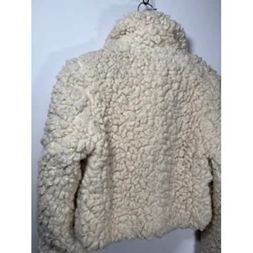 Free‎ People Shaggy Faux Sherpa Moto Cream Jacket Coat Size XS Boho Apres Ski - Image 6