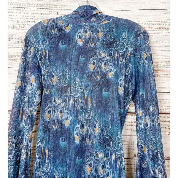 NWOT Savee Laguna Beach Women's Peacock Feather Mini Dress Multicolor Small - Image 12